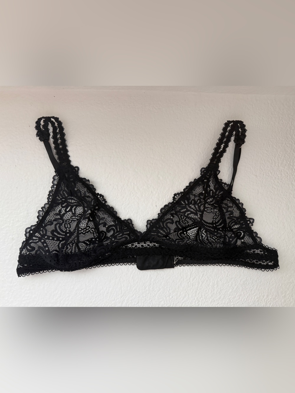 Free People black floral lace bralette